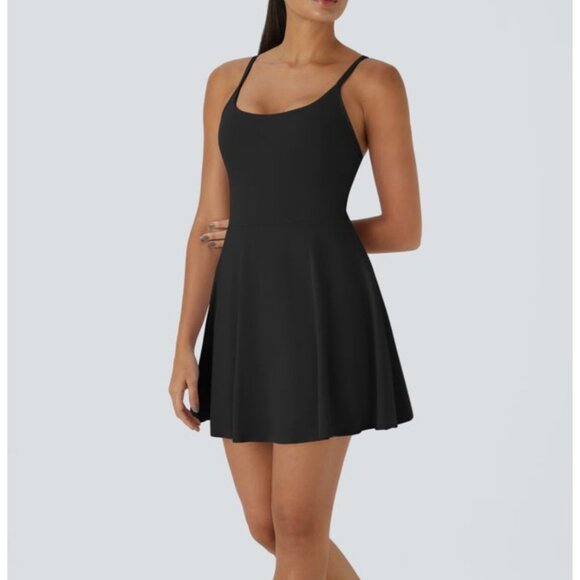 Halara Softly Zero Plush 2-in-1 Pocket Mini Active Dress Sz Small Womens Black A - Picture 1 of 14